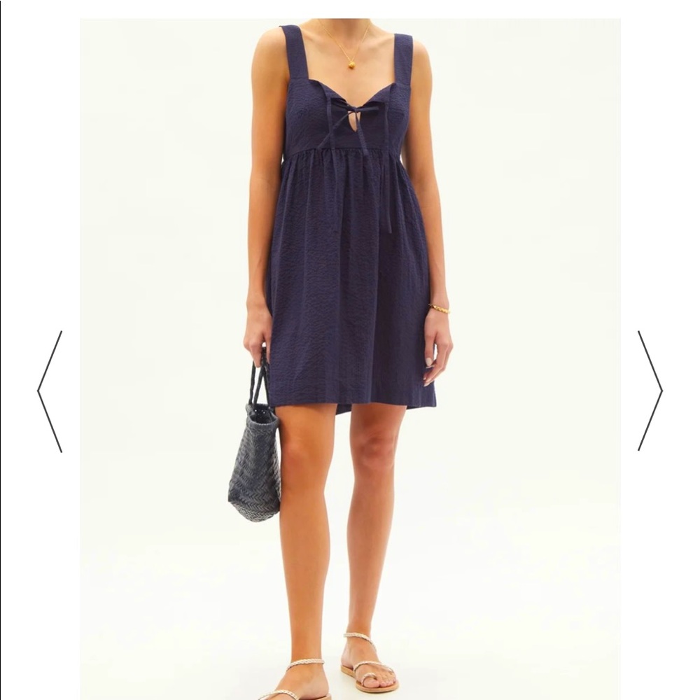 Wiggy Kit Privet tie-front seersucker mini dress